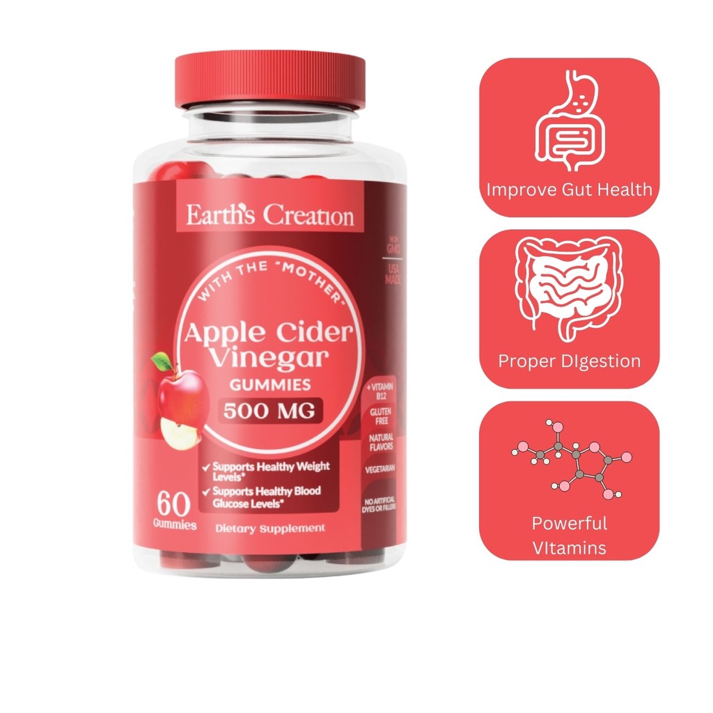 Earth S Creation Apple Cider Vinegar Gummies Shopee Singapore