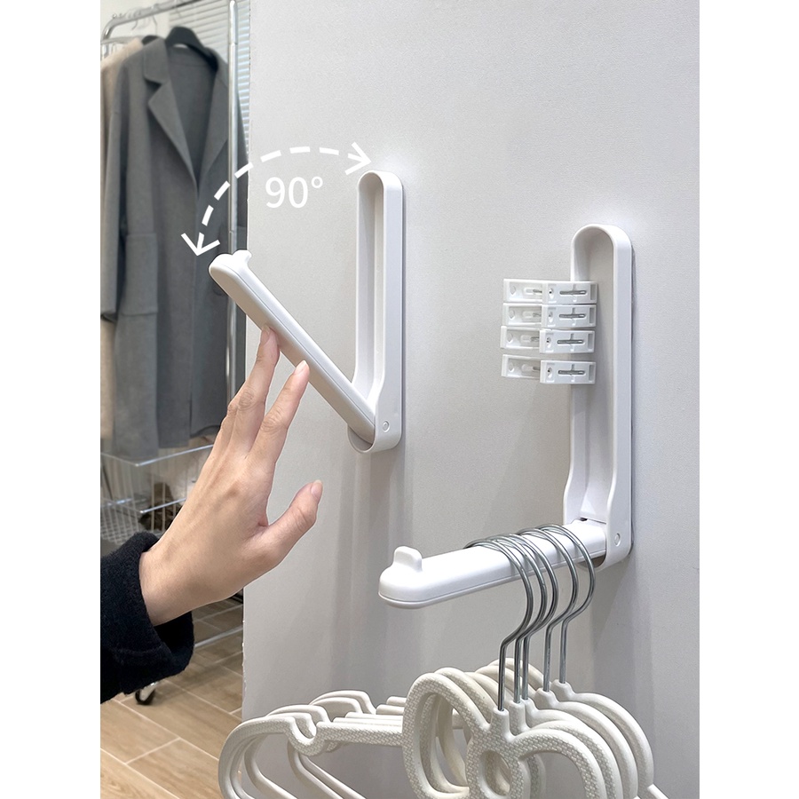 Hanger Storage Rack Foldable Balcony Bathroom Handy Tool Drying Hook ...
