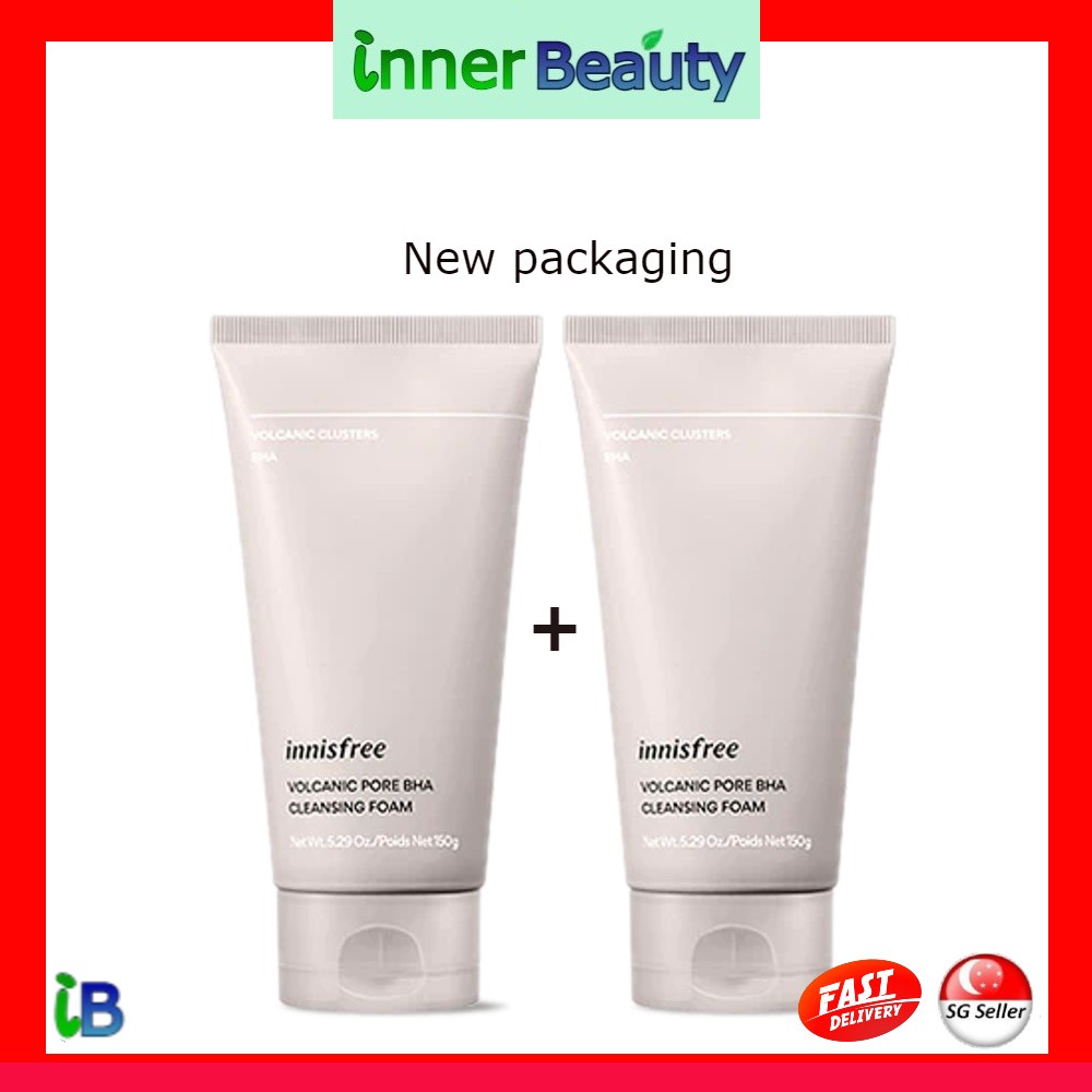 Innisfree - Bundle 2 Jeju Volcanic Pore BHA Cleansing Foam 150g ...