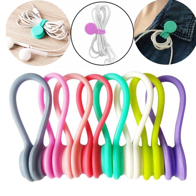 3Pcs Packs Silicone Cable Organizer / Cable Ties / Earbud Cord