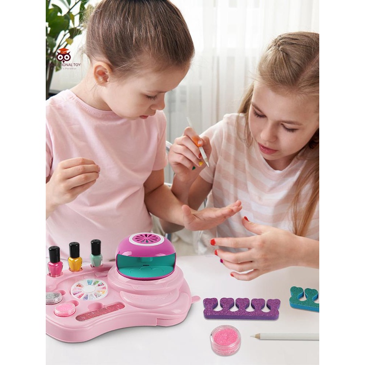 Kids Nail Spa Set with Nail Dryer Peelable Nail Polish Finger