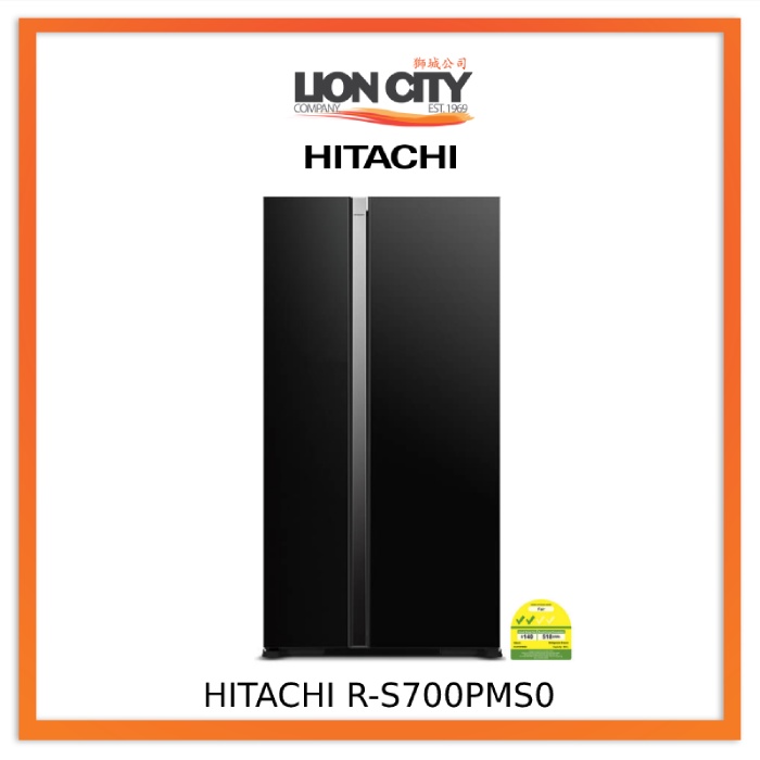 Hitachi RS700PMS0 GBK 595L Side By Side Refrigerator Shopee Singapore