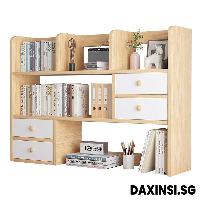 DAXINSI Bookshelf Desktop Shelf Bedroom Office Desk Small Multi Tier