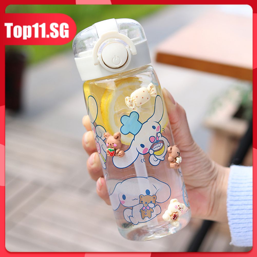 Sanrio Cartoon Water Bottle With Straw Protable Children Kids Drinking ...