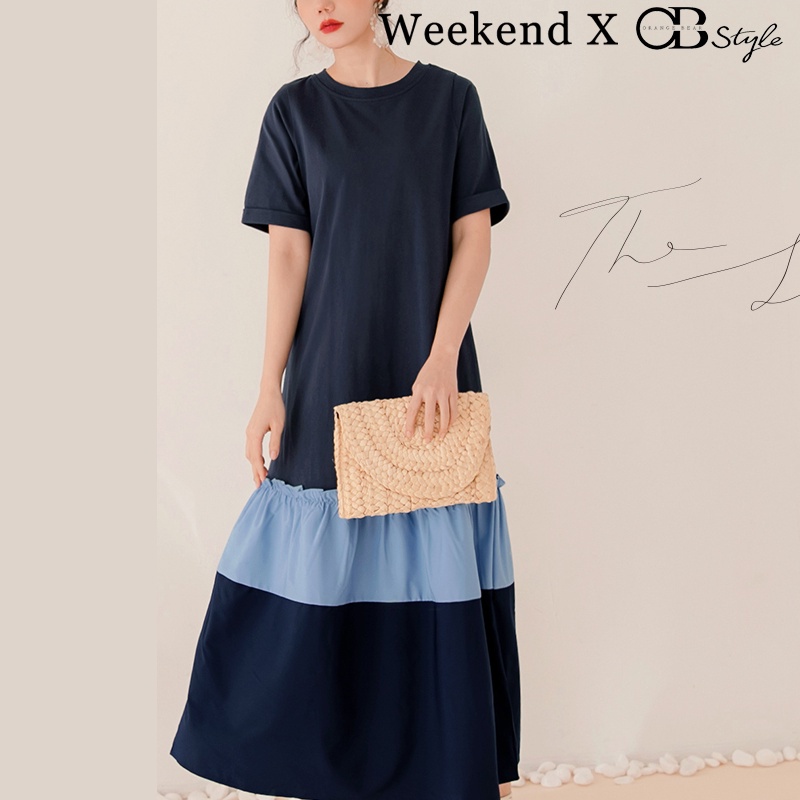 SG LOCAL WEEKEND X OB DESIGN WOMEN CLOTHES A LINE PATCHED COTTON DRESS