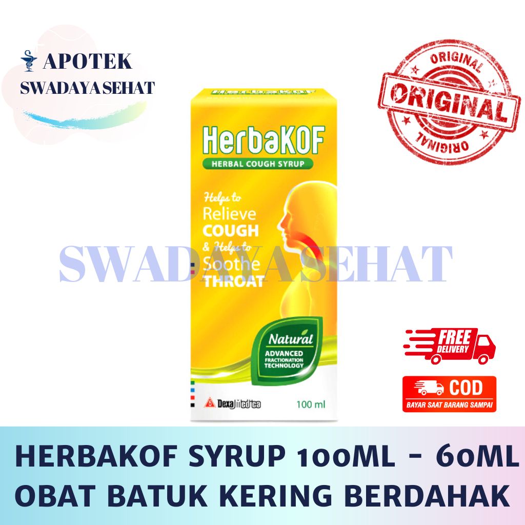 Herbakof SYRUP 100ML Dry Cough Or Phlegm Medicine SYRUP 60ML Throat