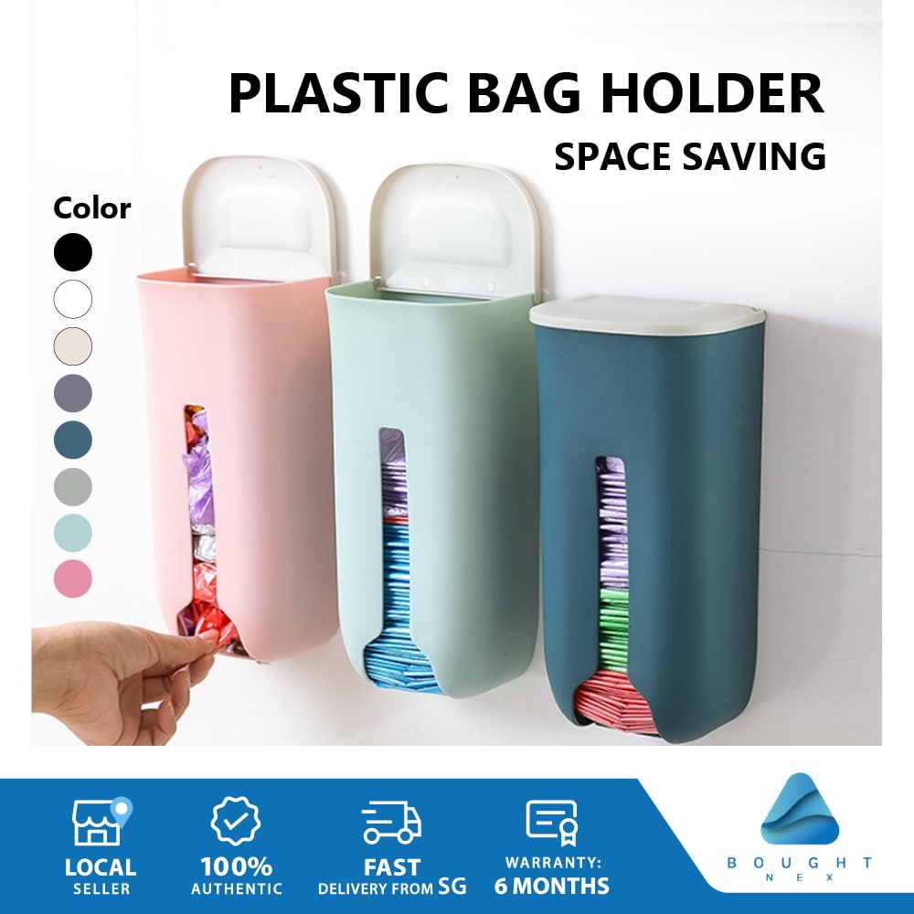 Wall Mounted Plastic Bag Holder Kitchen/Bathroom Organizer Shopee