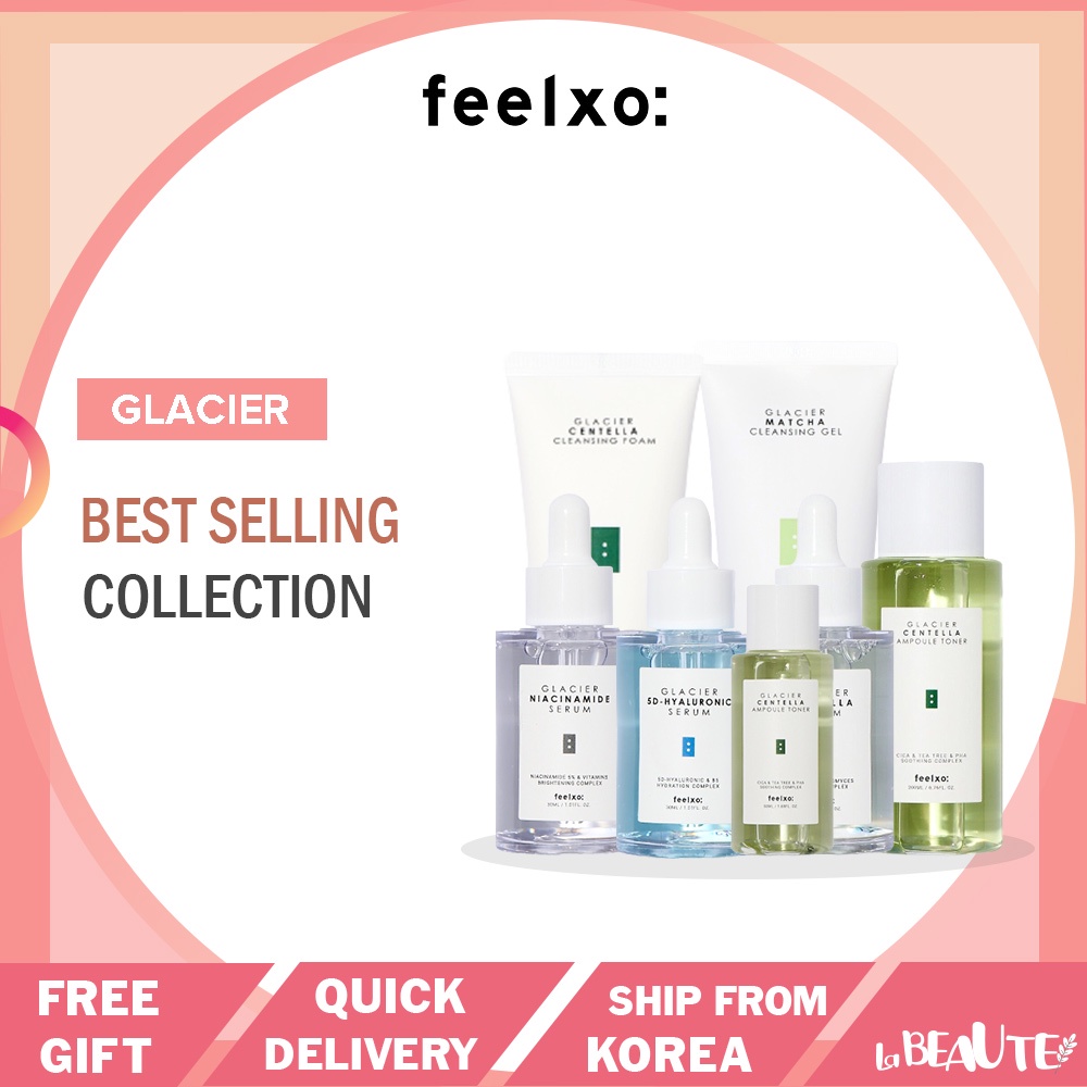 +BESTSELLING+[FEELXO]GLACIER CENTELLA AMPOULE SERUM, TONER, CLEANSER