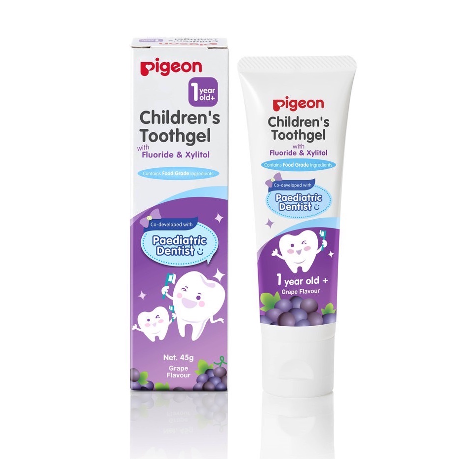 P004 Pigeon Gel Toothpaste 1000 PPM For Children Grape Flavor