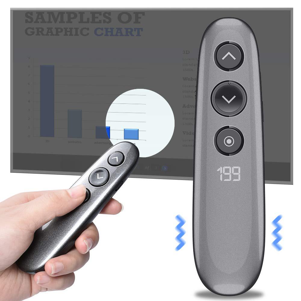 USB Rechargeable Presentation Clicker Pen With Laser Pointer - Long Range For Teachers & Presenters