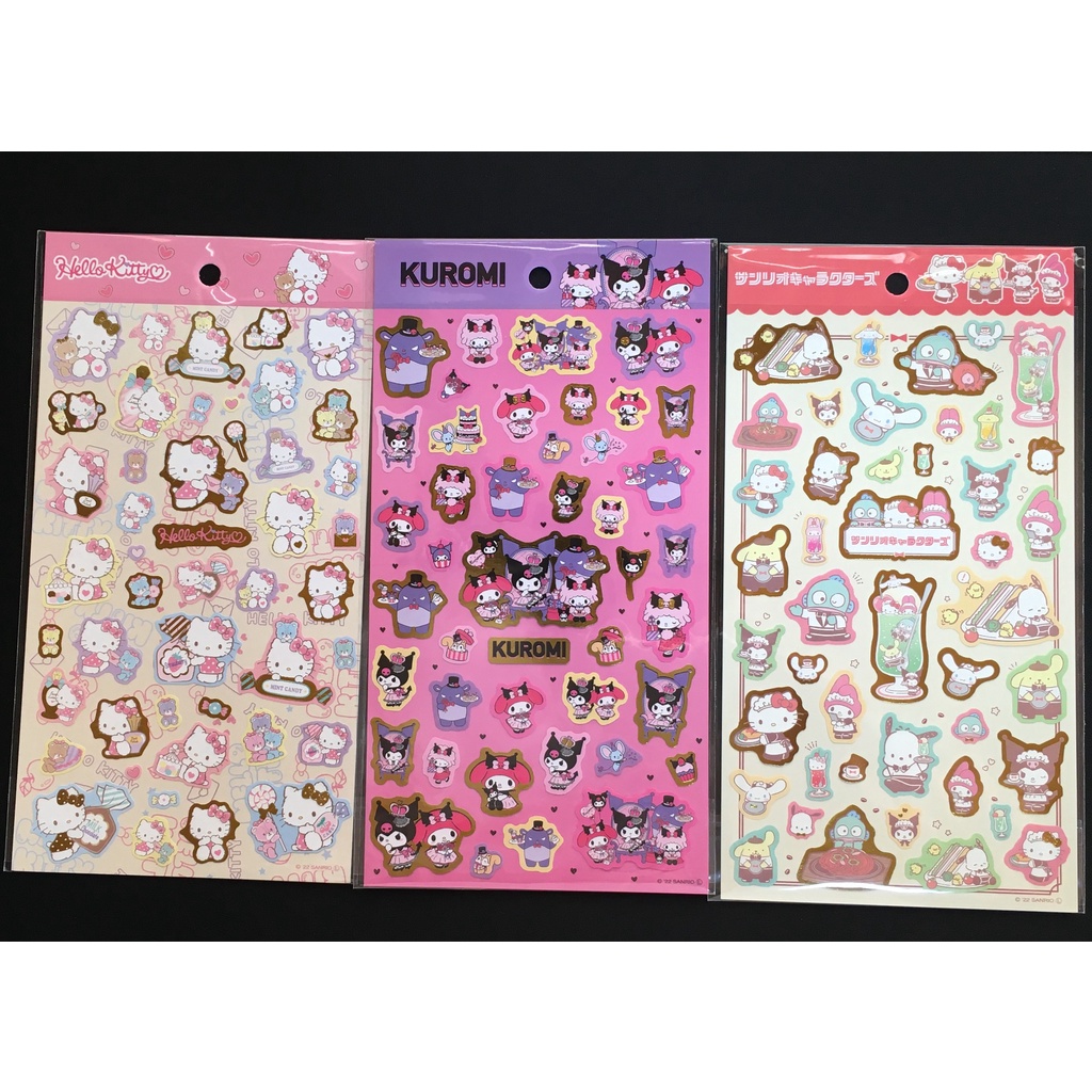 Sanrio Stickers Hello Kitty Kuromi Sanrio Characters Lot of 3 Diect ...