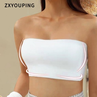SG stock】 U back padded crop camisole/wireless bra/tube top/slim