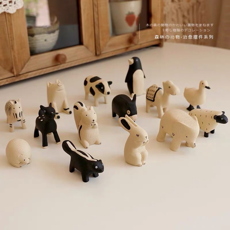 Handmade Wooden Figurine Animals House decoration