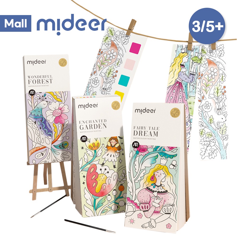 Mideer Pocket Paint Watercolor Painting Book Including Pigment Shopee