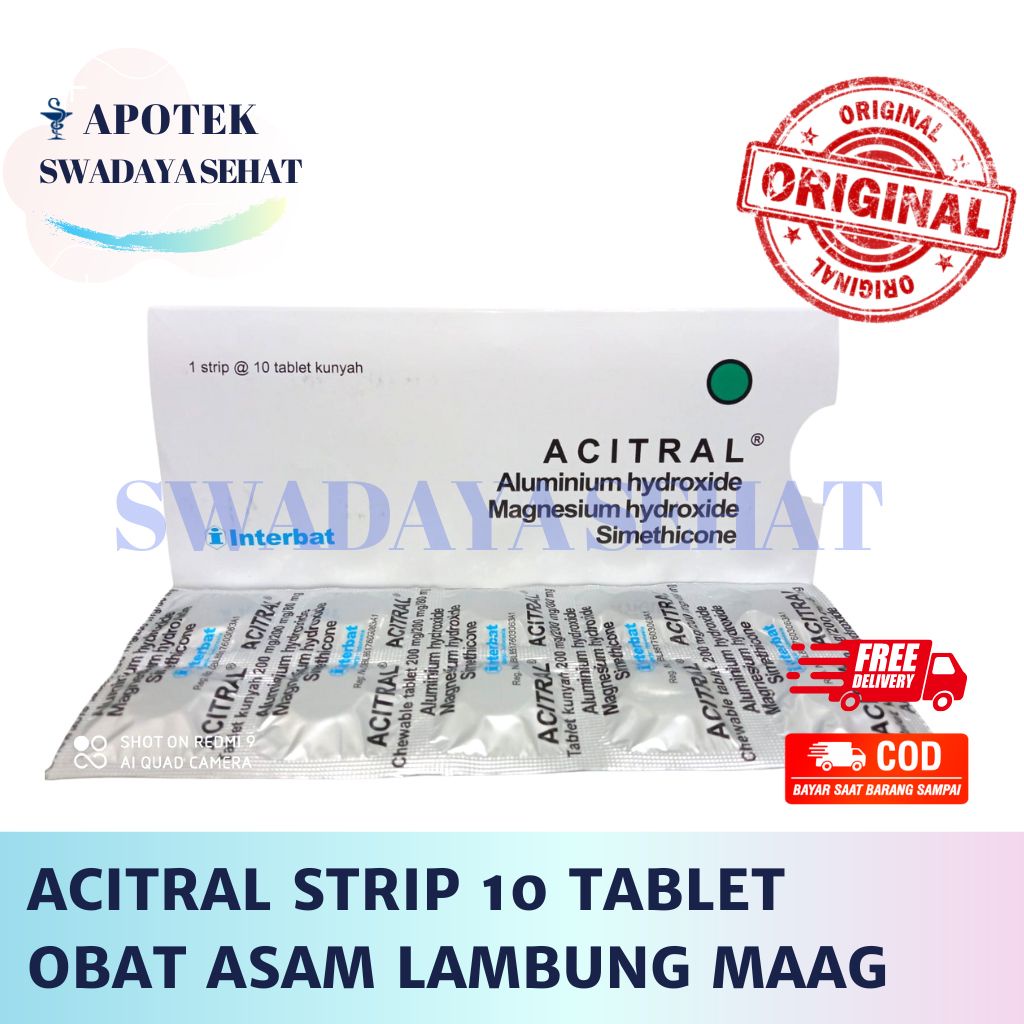 Acitral Strip 10 Tablets Stomach Acid Medicine Stomach Pain Gastritis