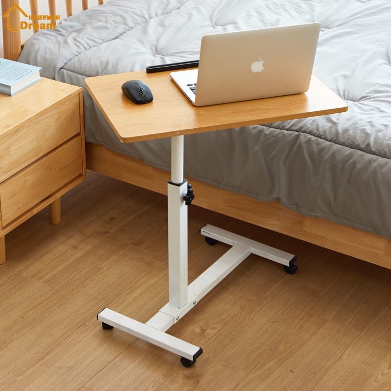 YOULITE Foldable Laptop Table Small Foldable Table Adjustable Side Table With Wheels Bedroom