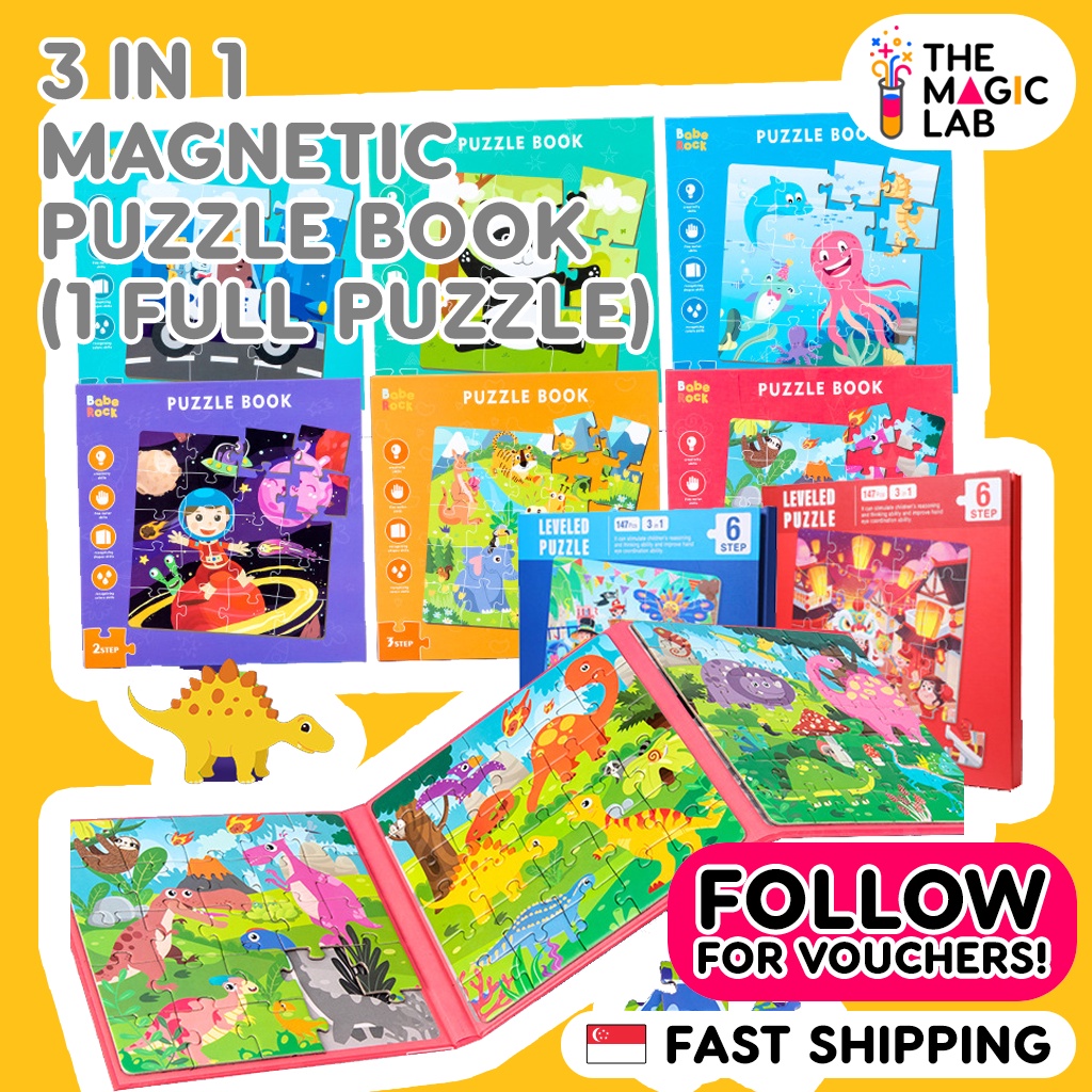 3IN1 Early Education Learning Folding Matching Puzzle Book