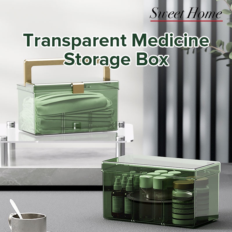 Transparent Medicine Storage Box Lockable First Aid Kit Portable With ...