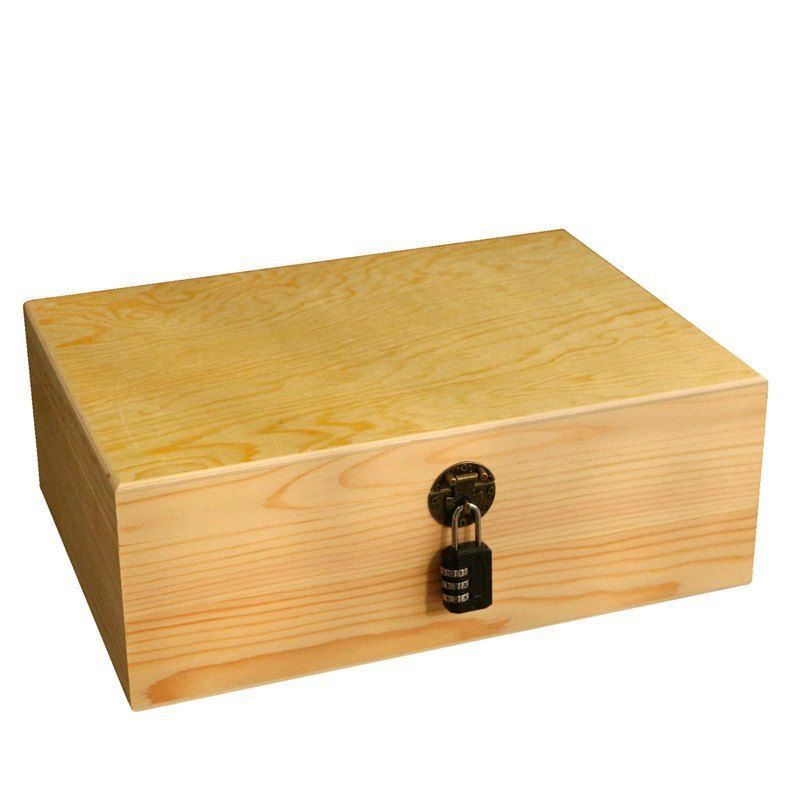[Storage Box] Desktop Storage Box With Lock Household Vintage Wooden