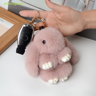 20 Color Fluffy Rabbit Fur Pompon Bunny Keychain Trinket Women Toy Pompom  Rabbit Key Ring On Bag Key Chain Jewelry Gift