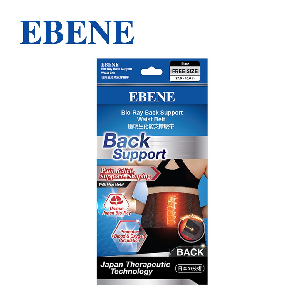 EBENE BioRay Back Support Waist Belt Black 1 Piece Shopee Singapore
