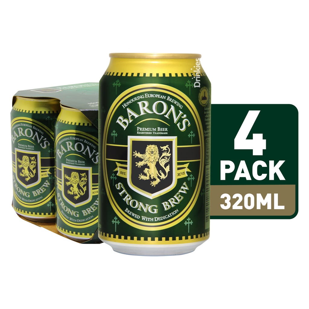 Baron's Strong Brew Beer Can, 4 x 320ml Shopee Singapore