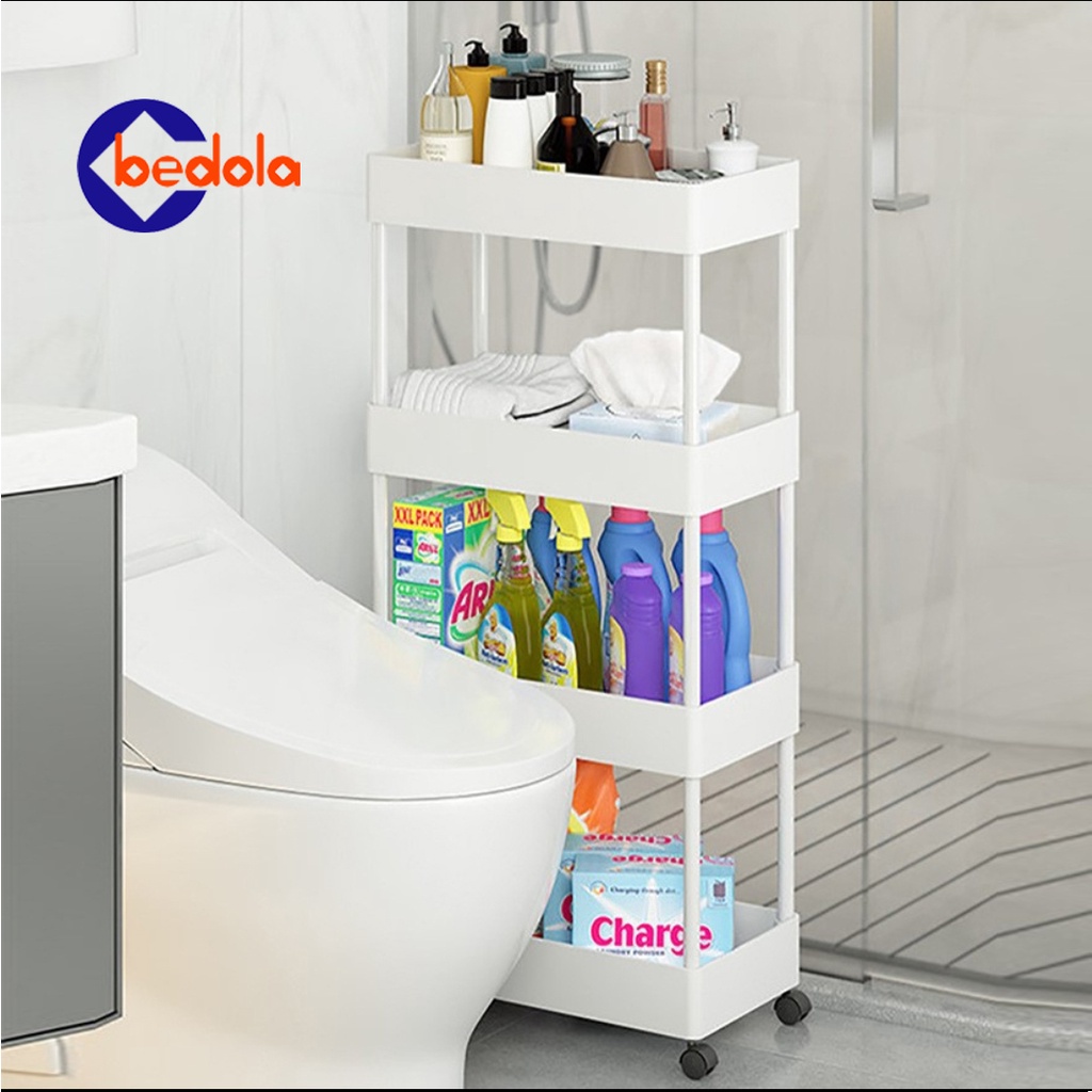 Square kitchen rack toilet rack multi-purpose stacking rack push rack ...