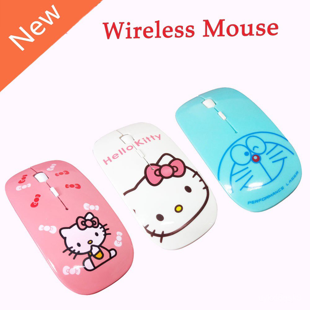 Ultrathin Hello Kitty wireless mouse 2.4G cute KT cat cartoon spot for computer Fashion and