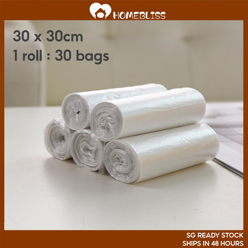 [1 Roll] 30x30cm Plastic Bag Trash Bag Rubbish Bag Garbage Bag Trash ...