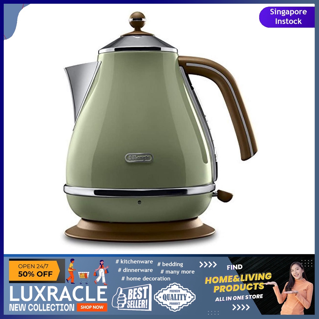 sgstock De Longhi Icona Vintage KBOV2001.GR Kettle 1.7L Green