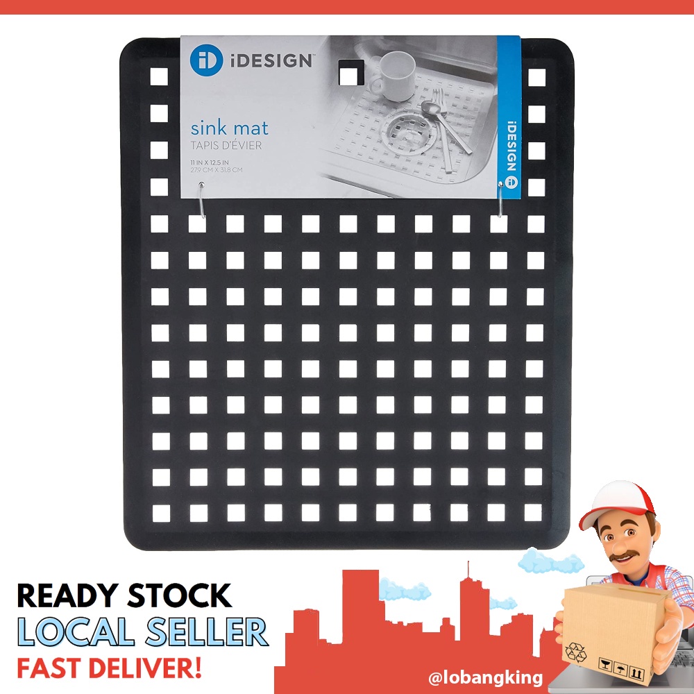 [sgstock] InterDesign Euro Kitchen Sink Protector Mat, Regular, Black ...