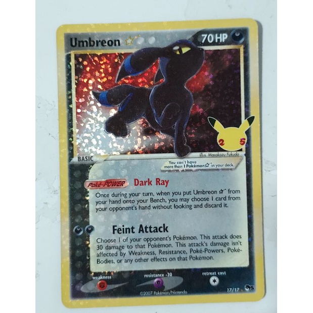 Pokemon 25th anniversary celebration umbreon gold star card | Shopee ...