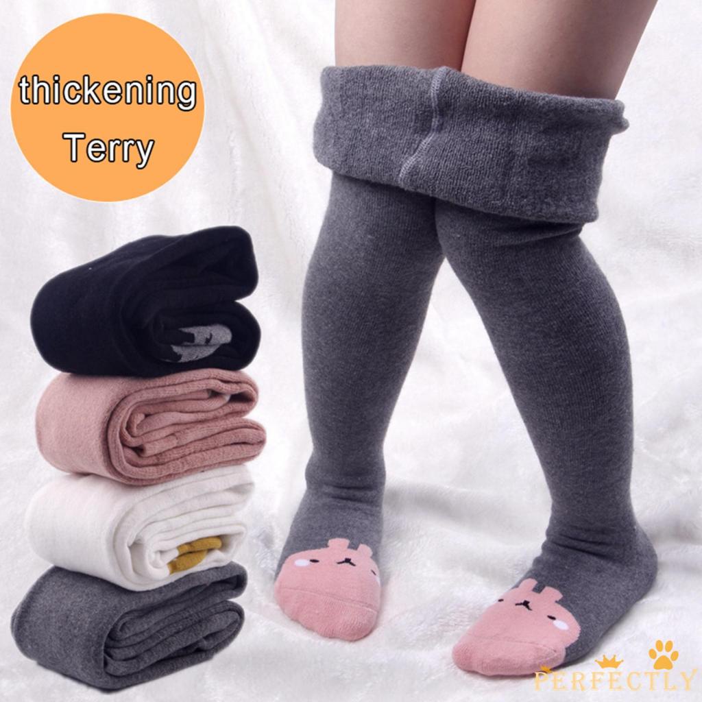 Perfectly-Toddler Girls Winter Warm Tights, Fleece Lined Pantyhose Stockings  Elastic Footed Leggings