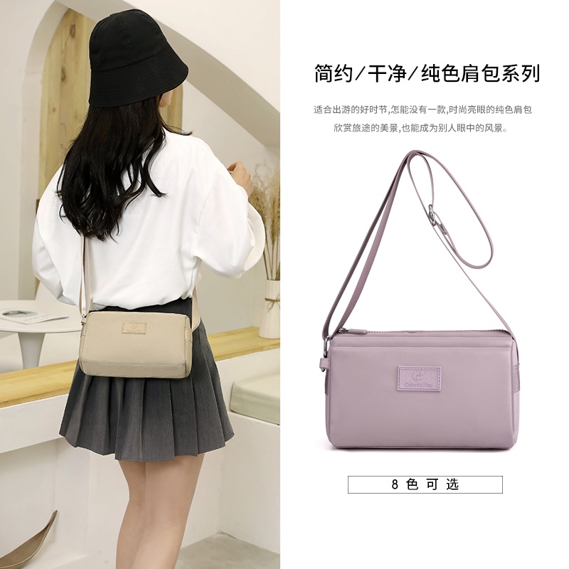 【Colorful Fox】Muti-Pocket Fashion Shoulder Sling Bag For Women Waterproof Nylon Crossbody Bag