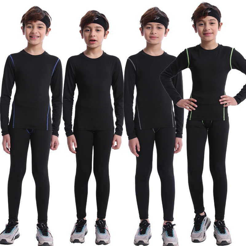 2PCS Kids Compression Base Layer Running Sets Survetement Football Basketball Soccer Training Pants Shorts Sport Tights Leggings Shopee Singapore