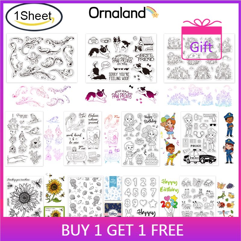 GLOBLELAND Clear Silicone Stamps – Mountain Lake Border Design For Card Making