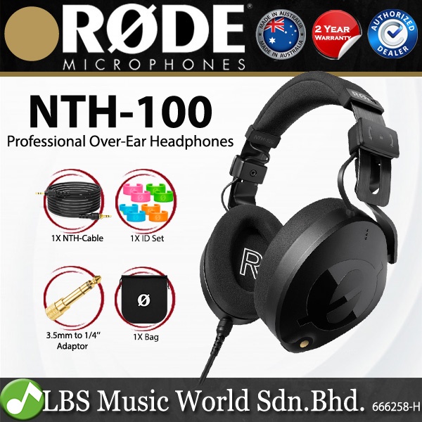 Rode NTH-100 Professional Wired Over Ear Headphones Detachable Cable ...