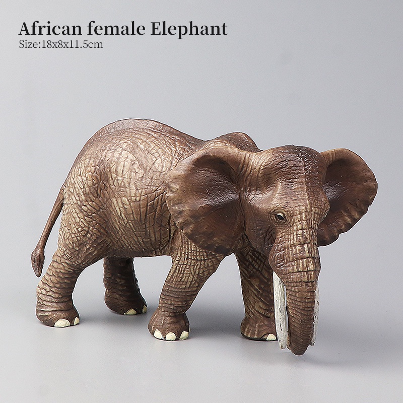 Africa Wild Elephant Mammoth Family Simulation Animals Models Set