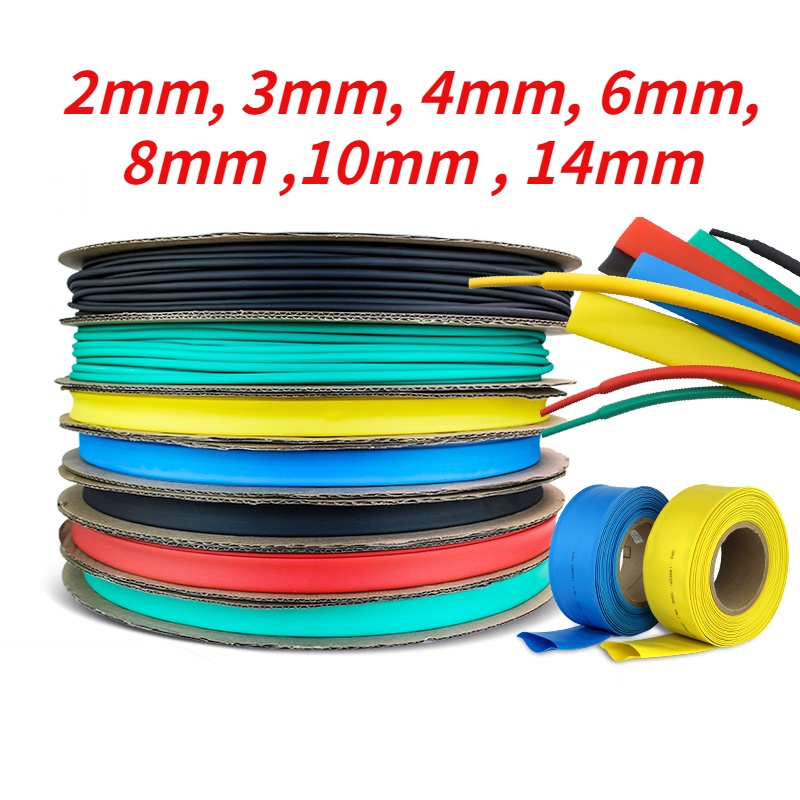 2Meters 2mm-14mm Heat Shrinkable Tube Shrink Pipe Insulation Protection ...