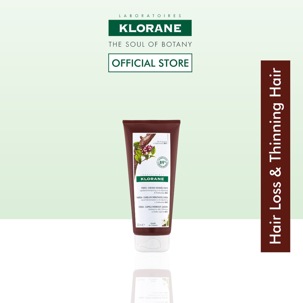 Klorane Strengthening Conditioner with Quinine and Edelweiss for Thinning  Hair, Supports Thicker, Stronger, Healthier Hair, For Men and Women