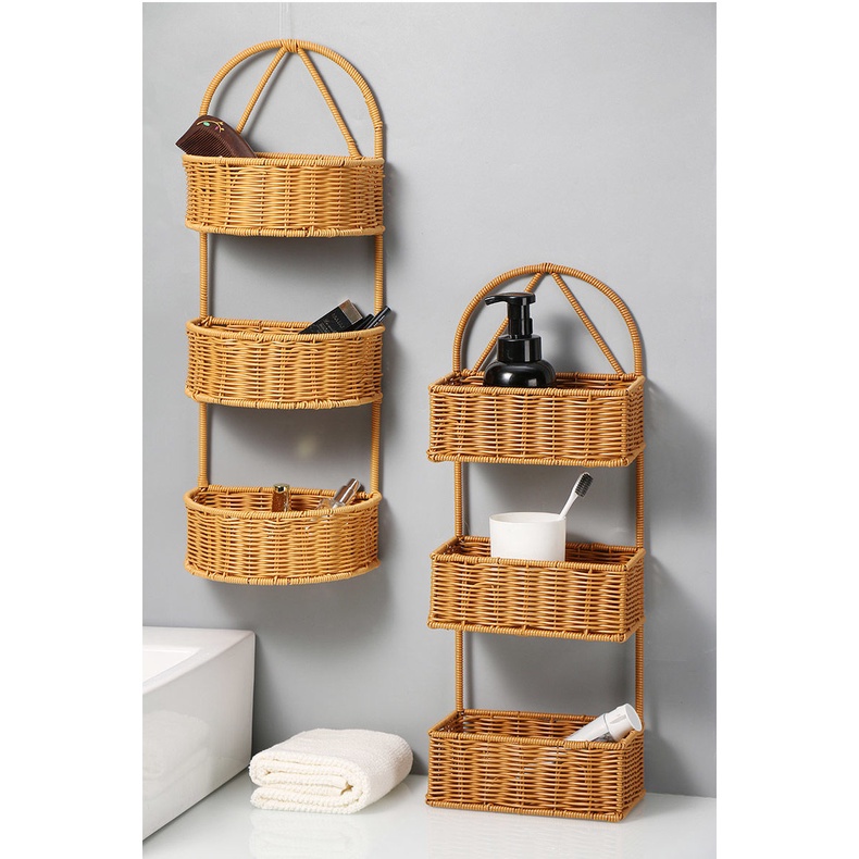 Rattan-like Kitchen and Bathroom Storage Rack Ginger and Garlic Spoon ...