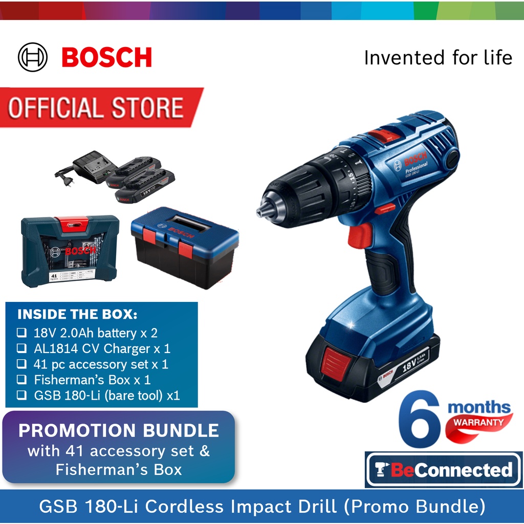 Bosch 18V GSB 180Li Cordless Impact Drill 1 Year Local Warranty