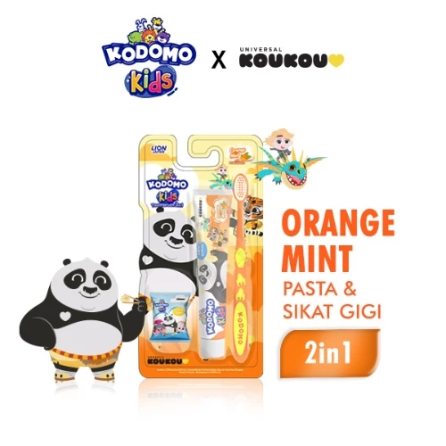 Kodomo Sikat Gigi Orange Mint Koukou 2 In 1