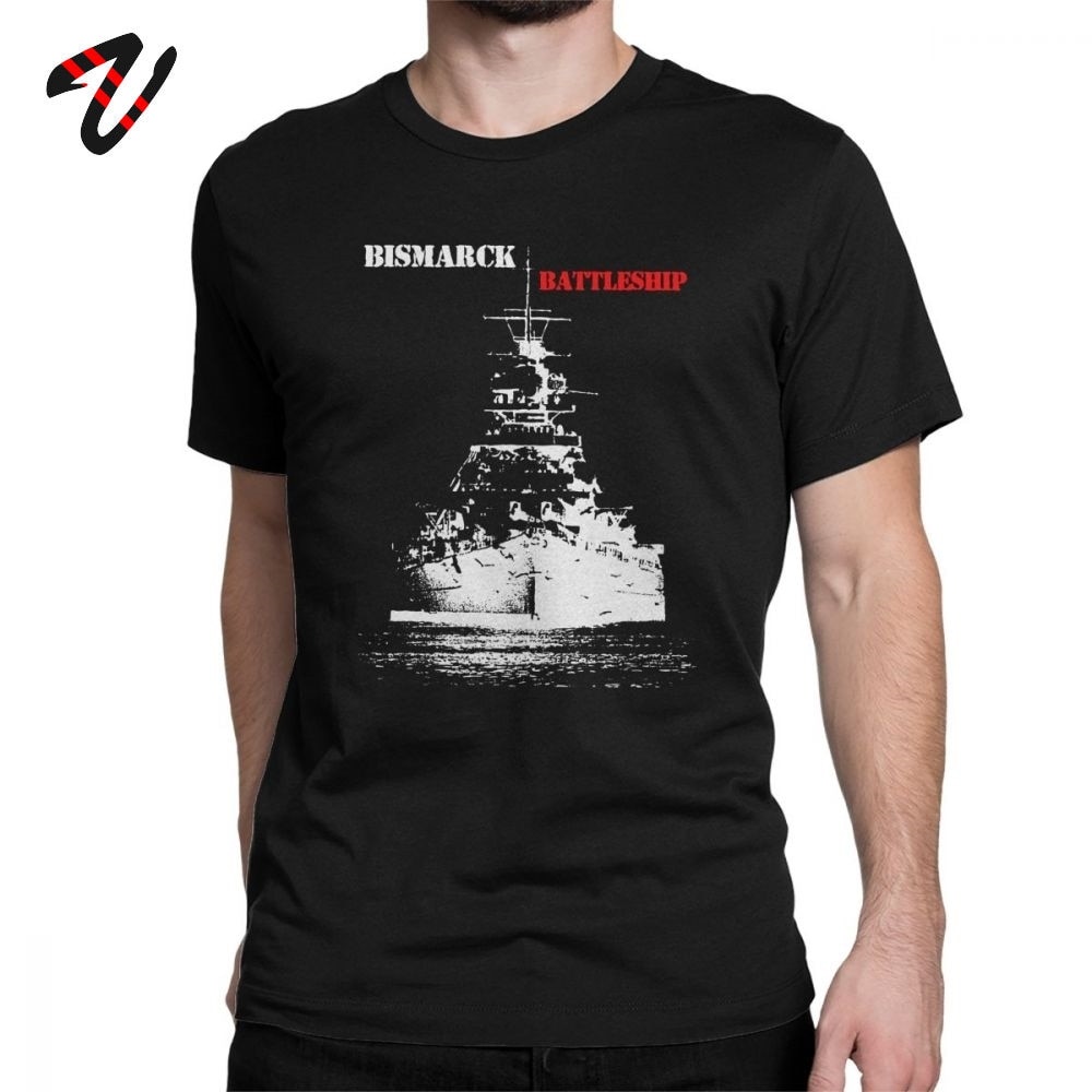 Men Tshirt Bismarck Battleship T Shirts 100% Cotton Clothing Crew Neck Tees Summer T-Shirts
