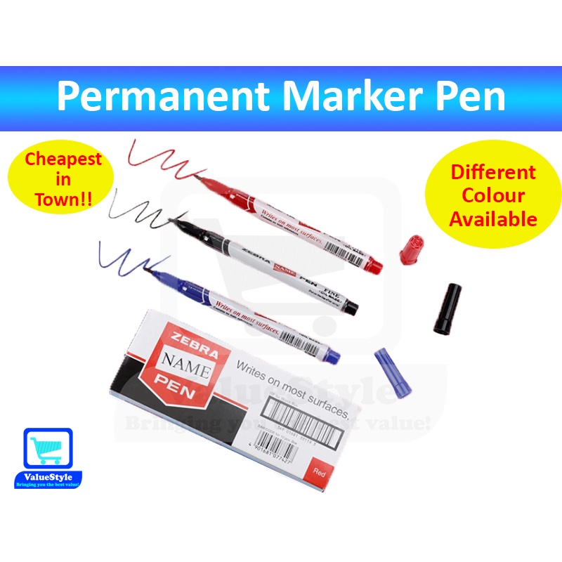 Zebra Permanent Marker / Name Pen / Fine Tip / Marker / Writing