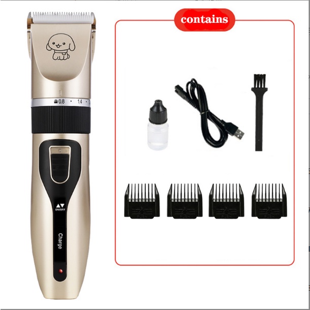 Local stock Dog Grooming Kit Low Noise Rechargeable Dogs Cat Rabbit Shaver Clippers Electric Quiet Dog Hair Trimmer for Shopee Singapore