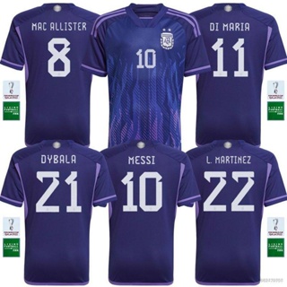 2223 Argentina Away No. 10 Messi 11 Di Maria Football Jersey Set