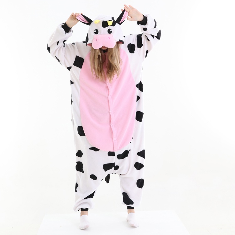 Adult Cow Onesies Pajamas Anime Cosplay Costume Unisex Kigurumi Cartoon