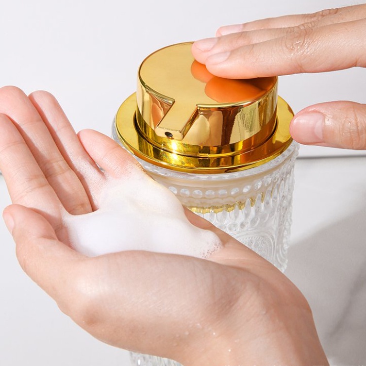 Glass Bubble Bottle Liquid Soap Dispenser Shampoo Press Bottle Foam