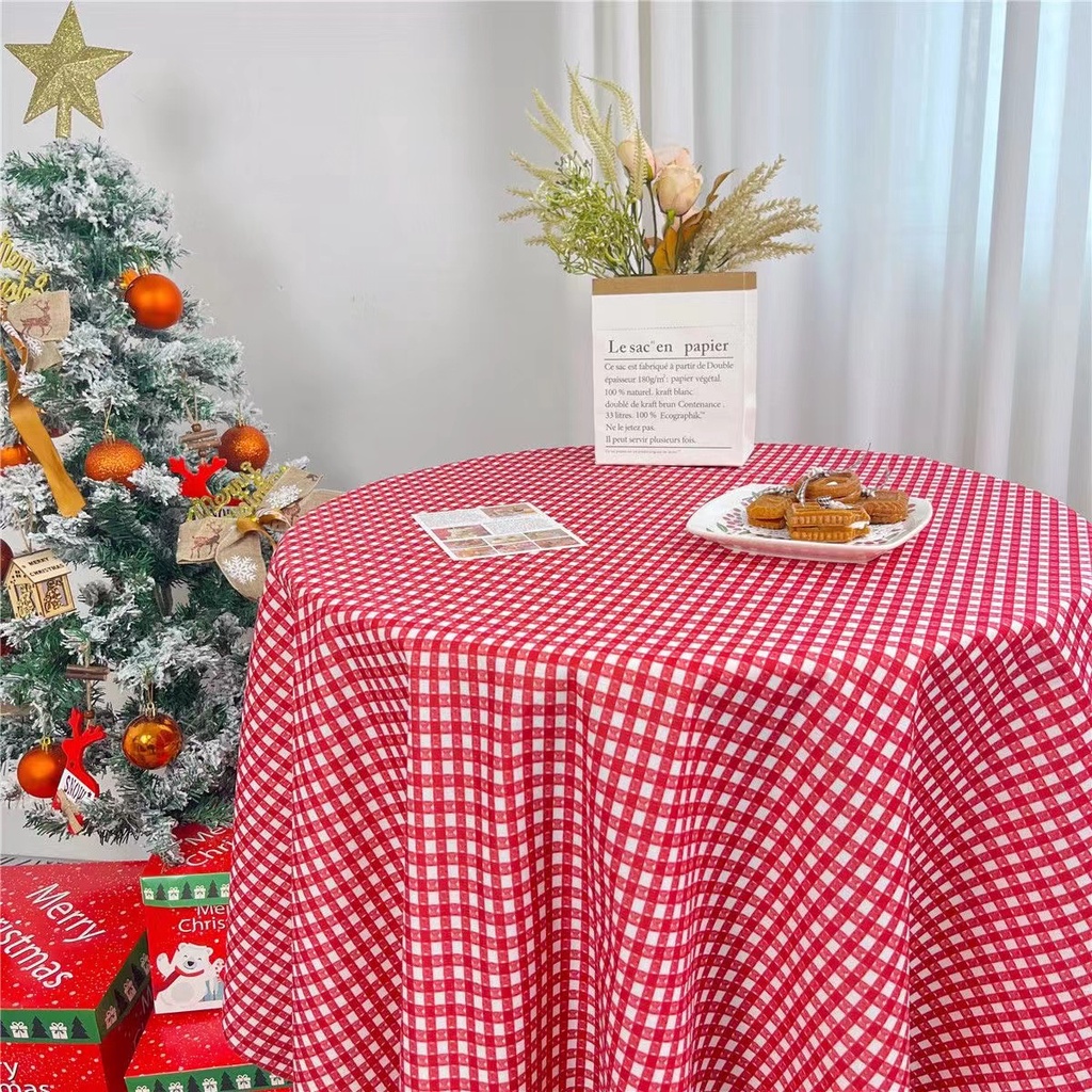 Christmas Tablecloths Home Decor Table Cloth Vintage Plaid Table Cover Square Dining Tablecloths